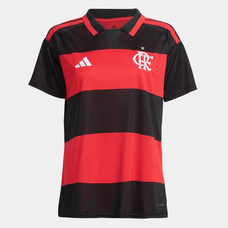 Camisa Flamengo I 2026/27 Torcedor Adidas Feminina - Vermelho+Preto