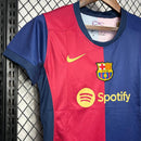 Camisa Barcelona Casa l 24/25 Azul e Vermelho - (Feminina)