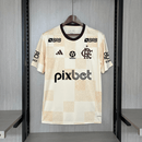 Camisa Flamengo 24/25 Adidas Pre Jogo Masculina - Bege (Com patrocinios)